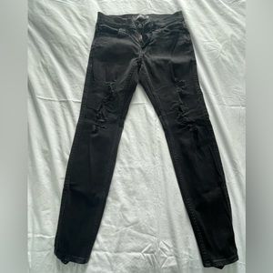 Hollister Black Ripped Super Skinny Jeans.  Men’s Size 29 waist 30 Length.  EUC